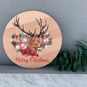 Holiday Decor Reindeer Merry Christmas Wall Door Hanging